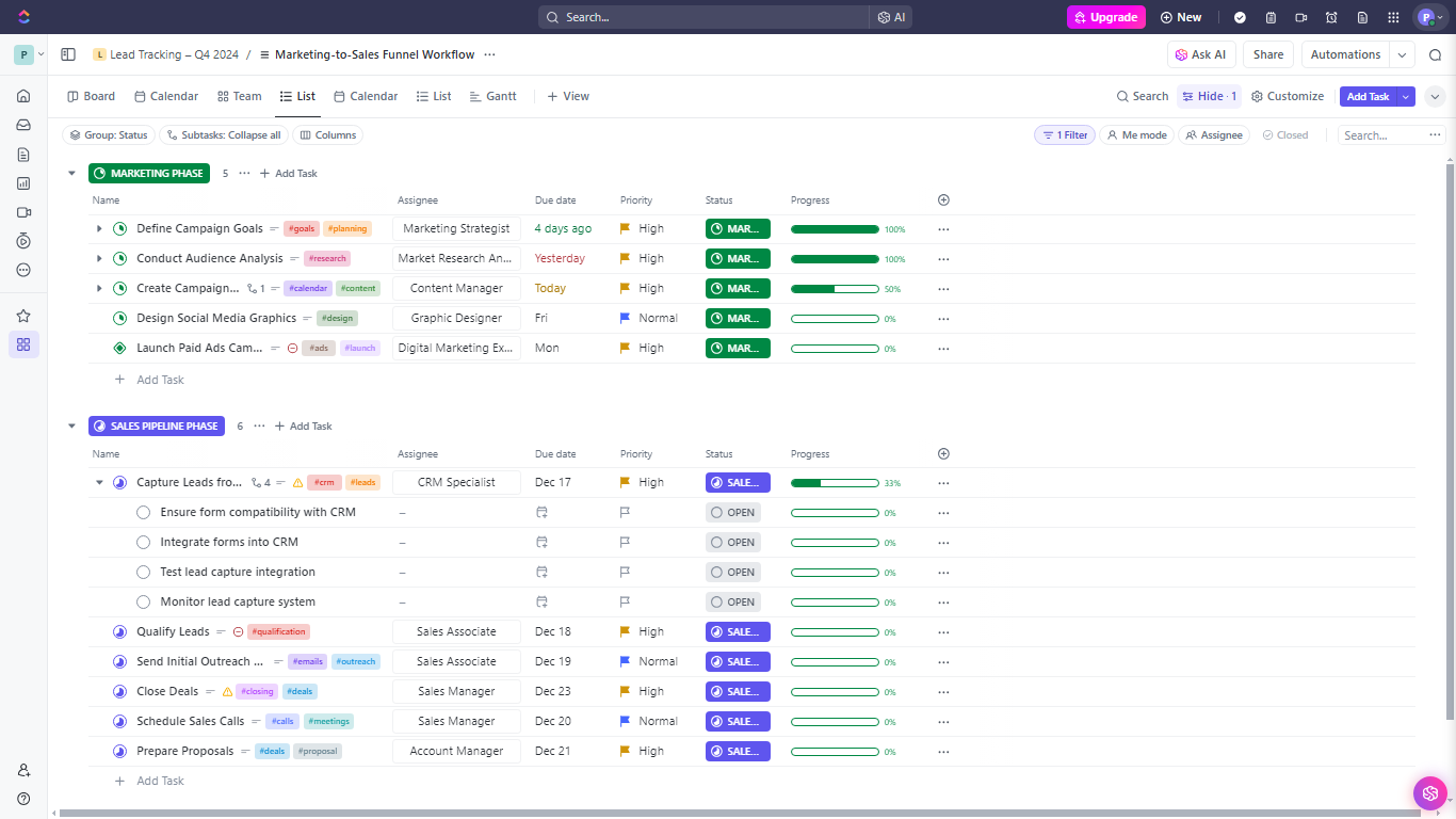 ClickUp interface screenshot 1