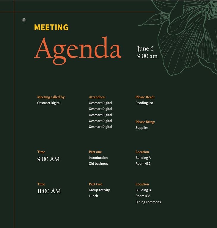Meeting Agenda Preview